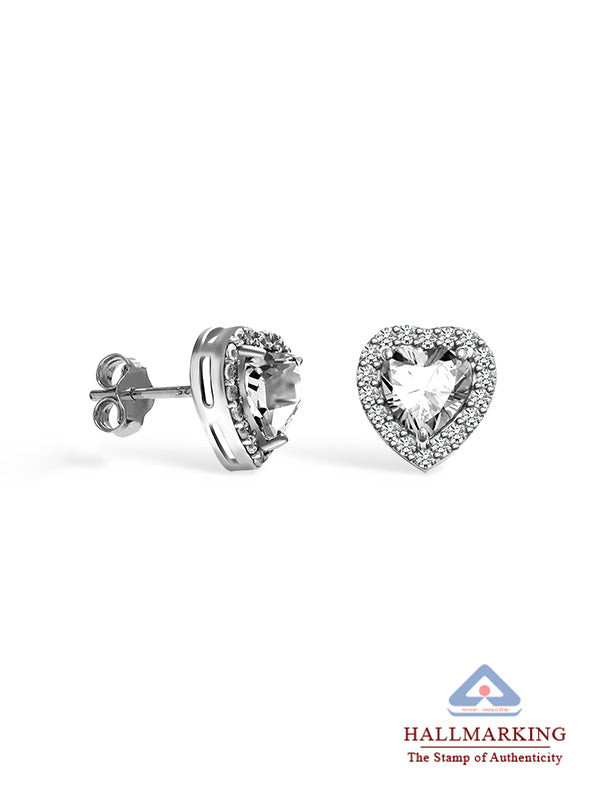Gemini Heart Stud Earrings