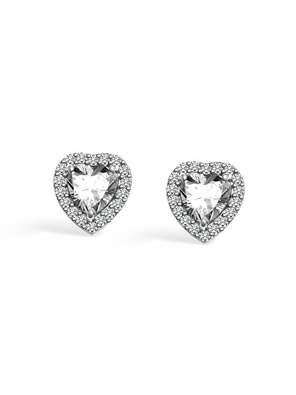 Gemini Heart Stud Earrings