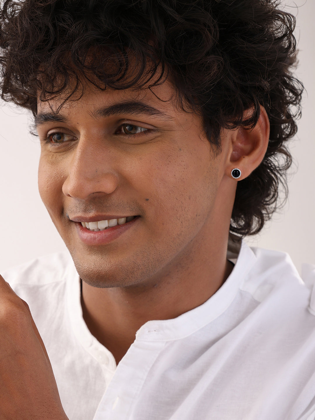 Men Silver Stud Earring