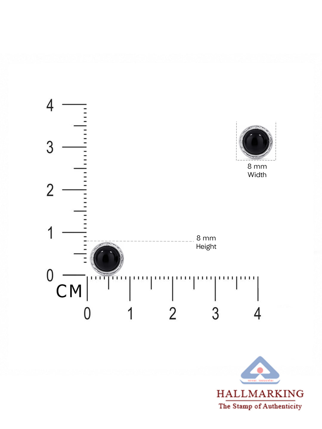 Onyx Bezel Men's Stud Earring