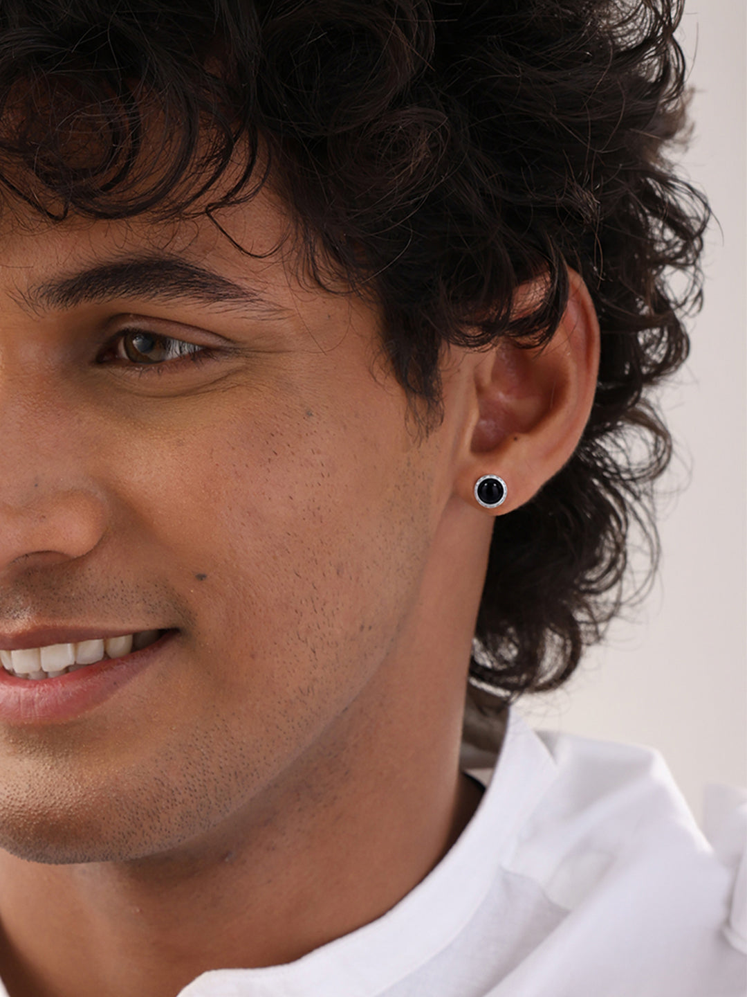Men Silver Stud Earring