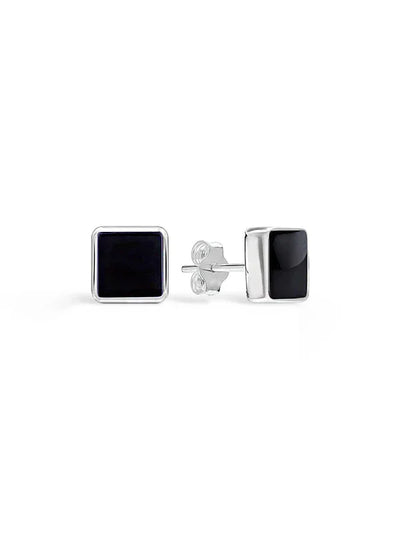 Black Onyx Bezel Studs for Men