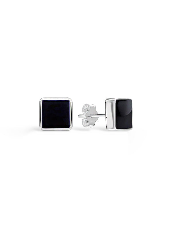 Black Onyx Bezel Studs for Men