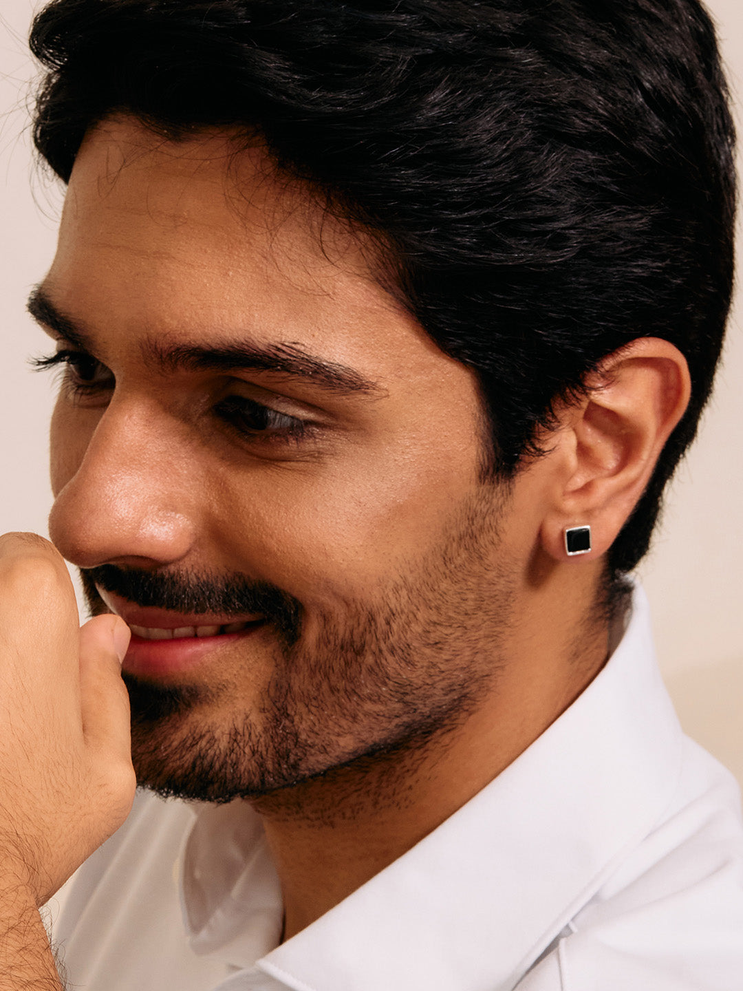 Black Onyx Bezel Studs for Men