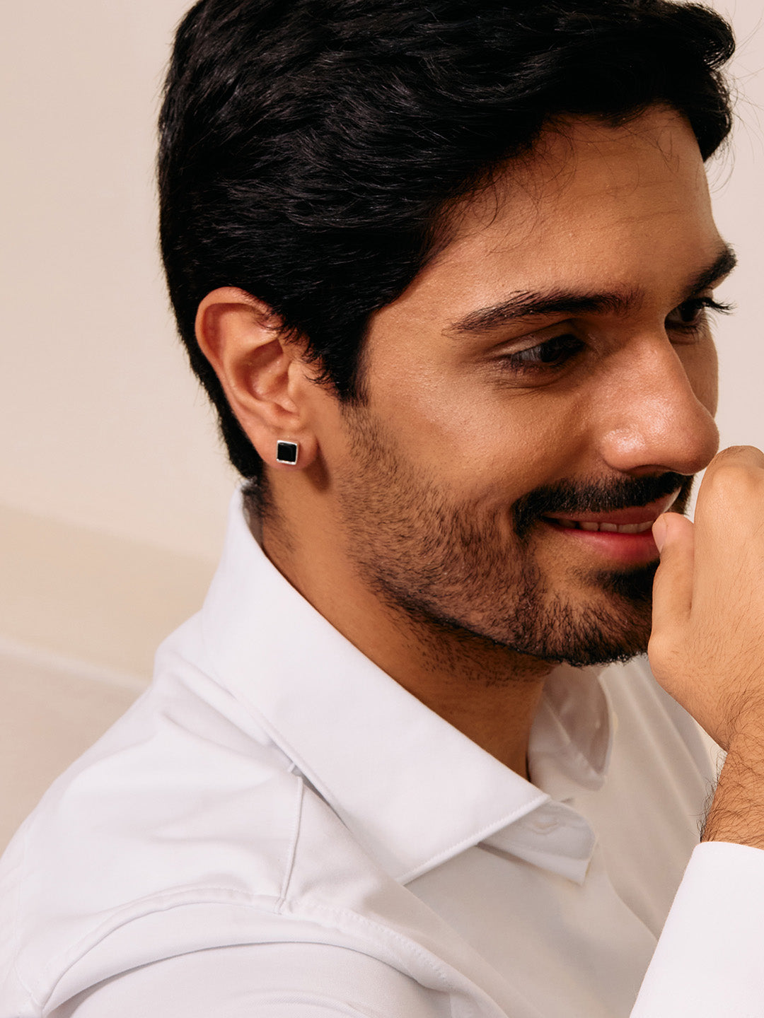 Black Onyx Bezel Studs for Men