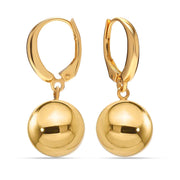 Gold Leverback Dangle Earrings