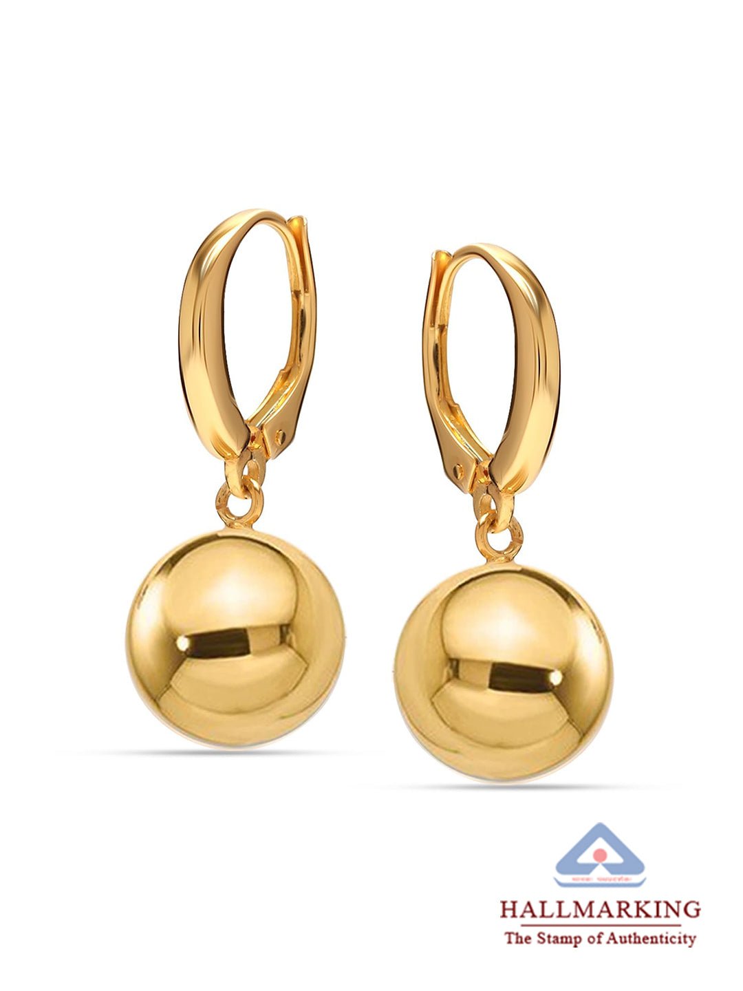 Flash Gold Leverback Dangle Earrings