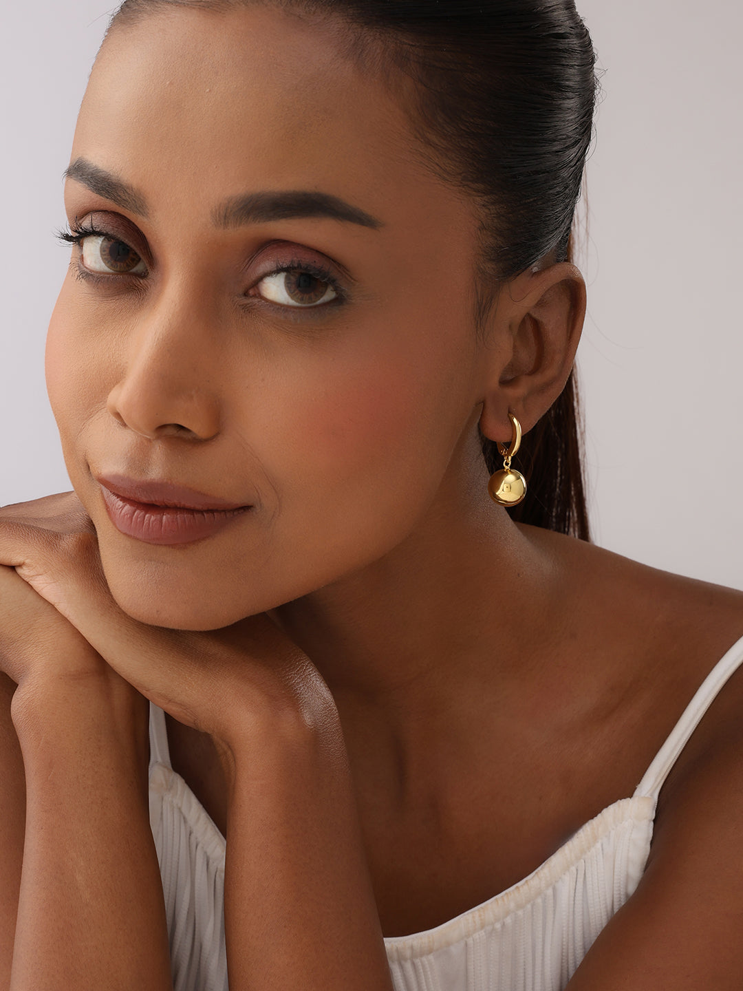 Flash Gold Leverback Dangle Earrings
