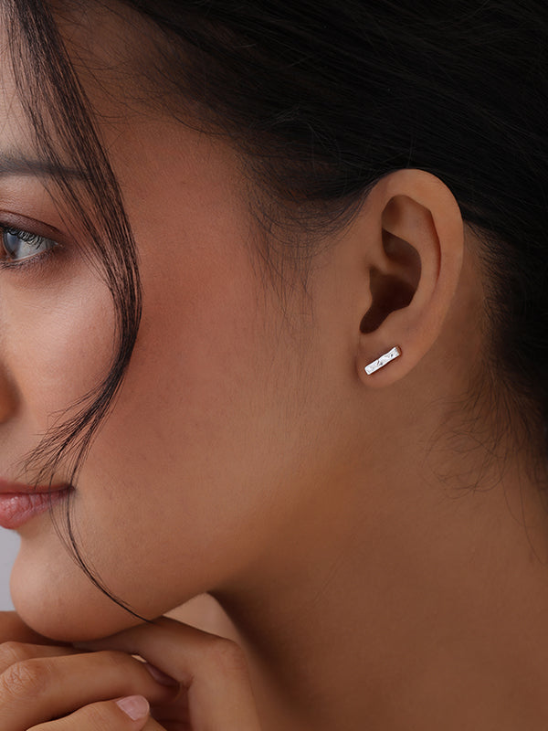 Hammered Minimalist Bar Studs