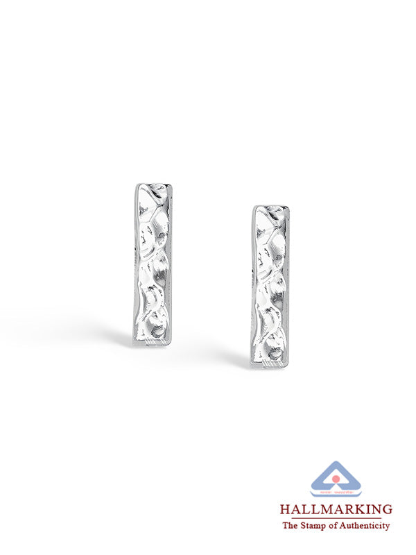 Hammered Minimalist Bar Studs