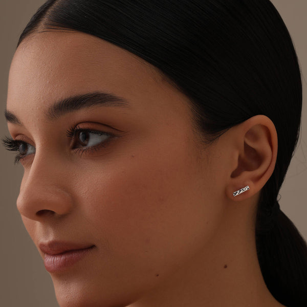 Flat bar stud earrings store