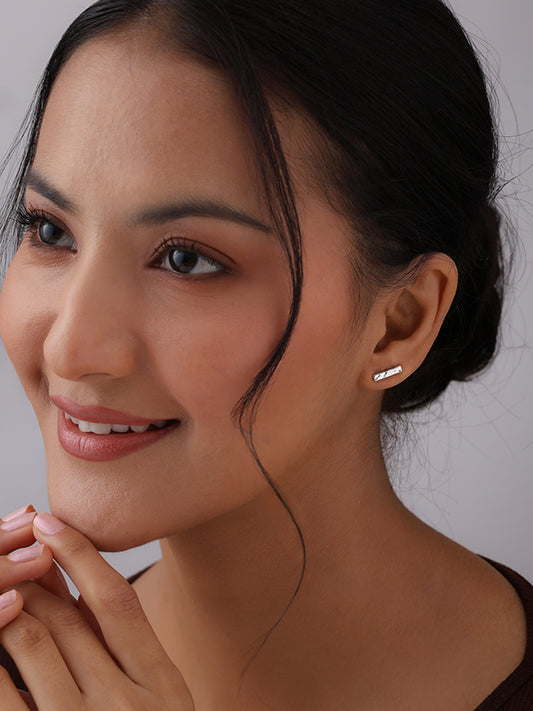 Hammered Minimalist Bar Studs