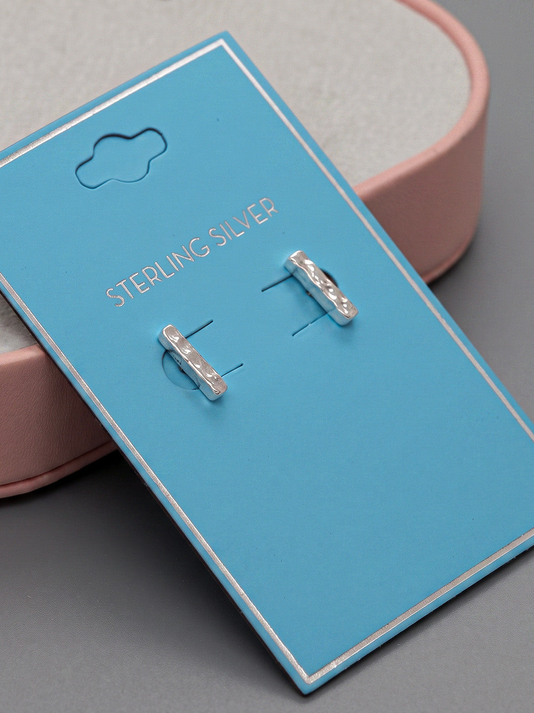 Hammered Minimalist Bar Studs