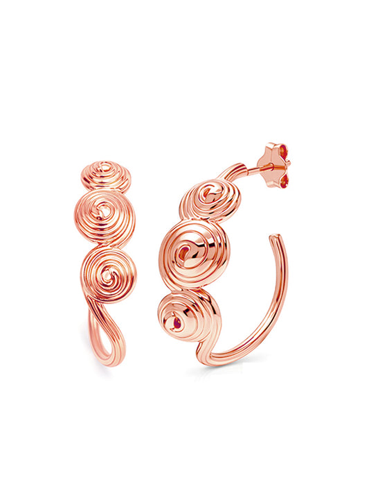 Rose Gold C Hoop Drop Earrings