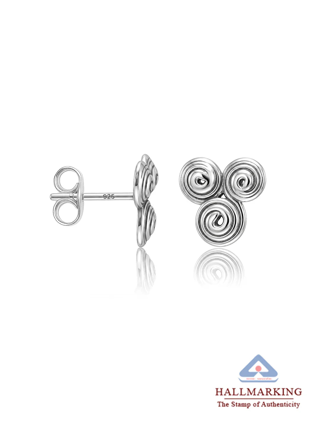 Antique Silver Helix Spiral Stud Earrings
