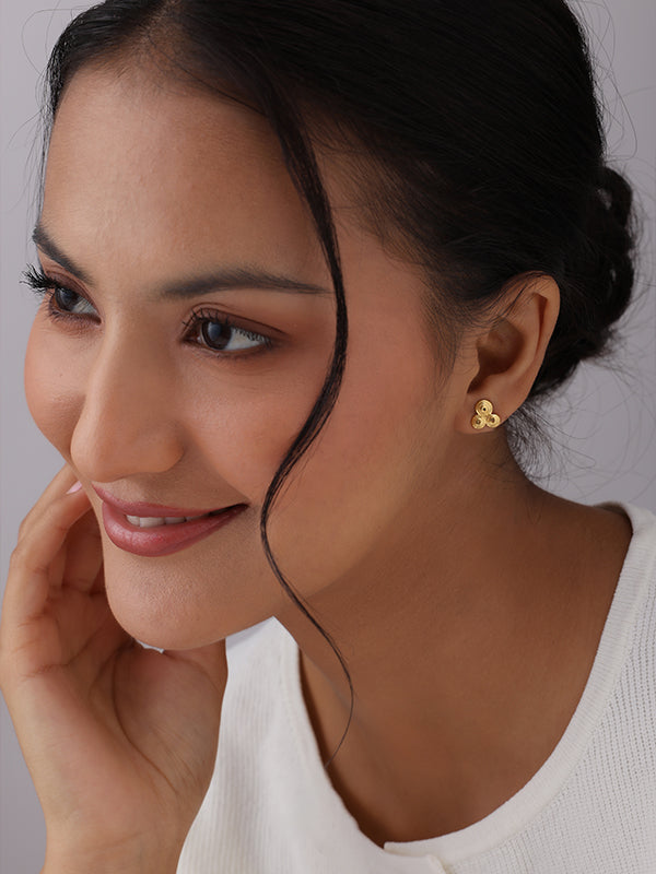 Golden Helix Spiral Stud Earrings