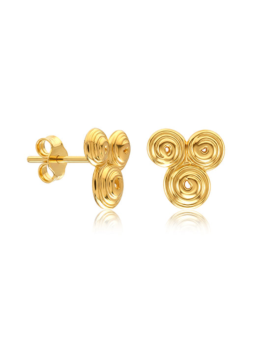 Golden Helix Spiral Stud Earrings