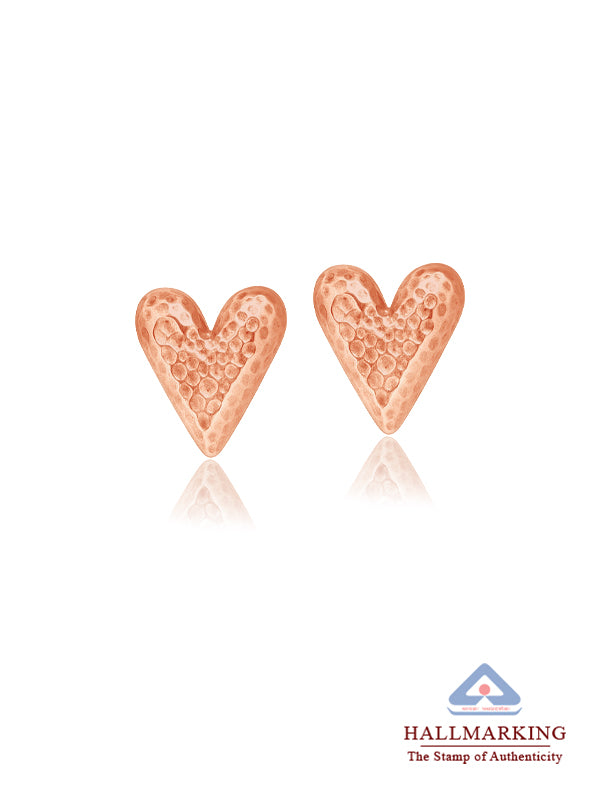 Mirel Hammered Heart Rose-Gold Plated Stud Earrings for Women