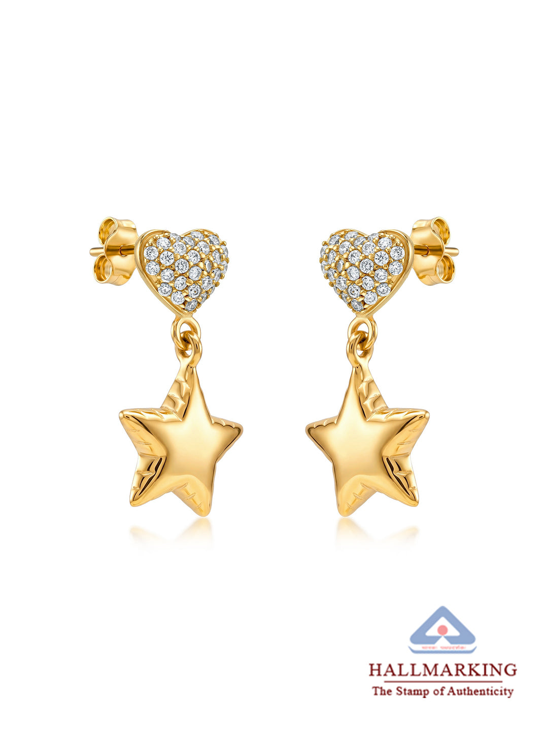 Golden Celeste Heart & Star Drops