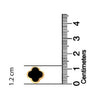 925 Sterling Silver 14K Gold-Plated Black Mother of Pearl Clover Stud Earrings for Women