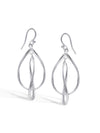 Double Elongated Oval Twist Drop Earrings
