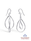 Double Elongated Oval Twist Drop Earrings