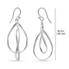 925 Sterling Silver Teardrop Double Elongated Oval Twist French Wire Long Linear Statement Drop Dangle Earrings for Women