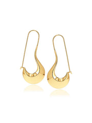 Elin Wavy Dangler Gold Plated Earrings for Women
