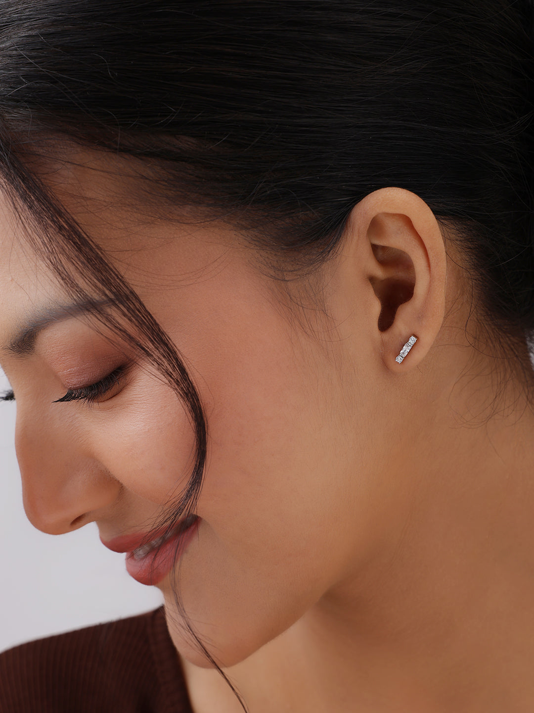 Aria CZ Bar Stud Women's Earrings