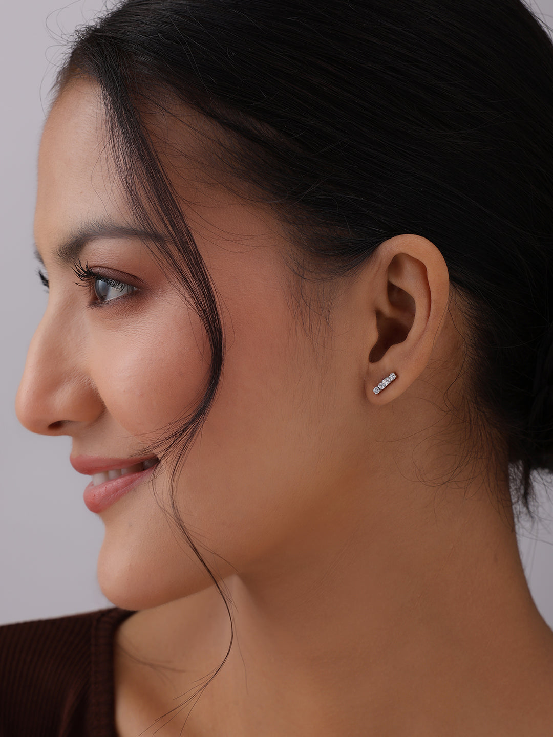 Aria CZ Bar Stud Women's Earrings