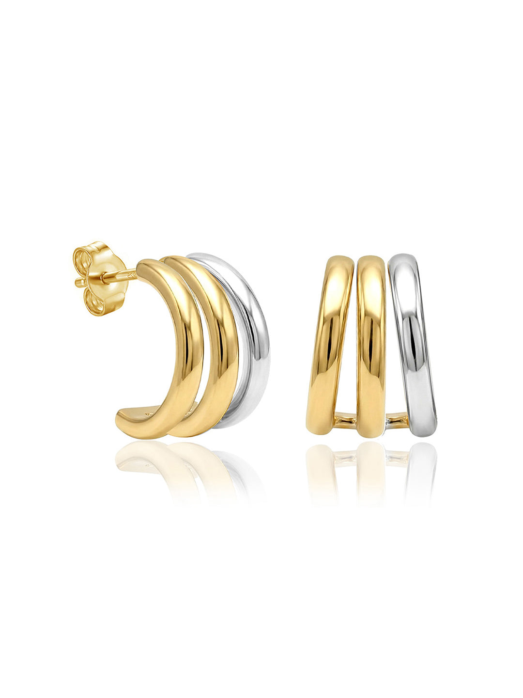 Silver Dual Tone C Studs