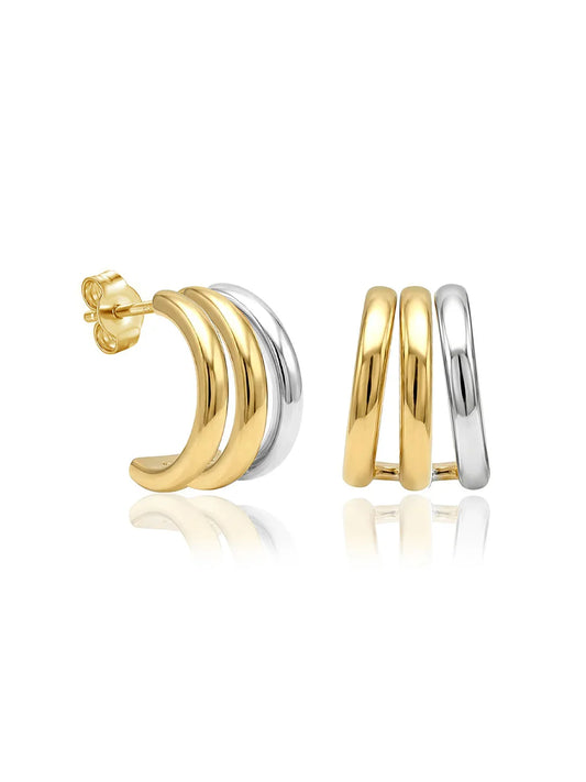 Curva Dual-Tone C Women's Stud Earrings