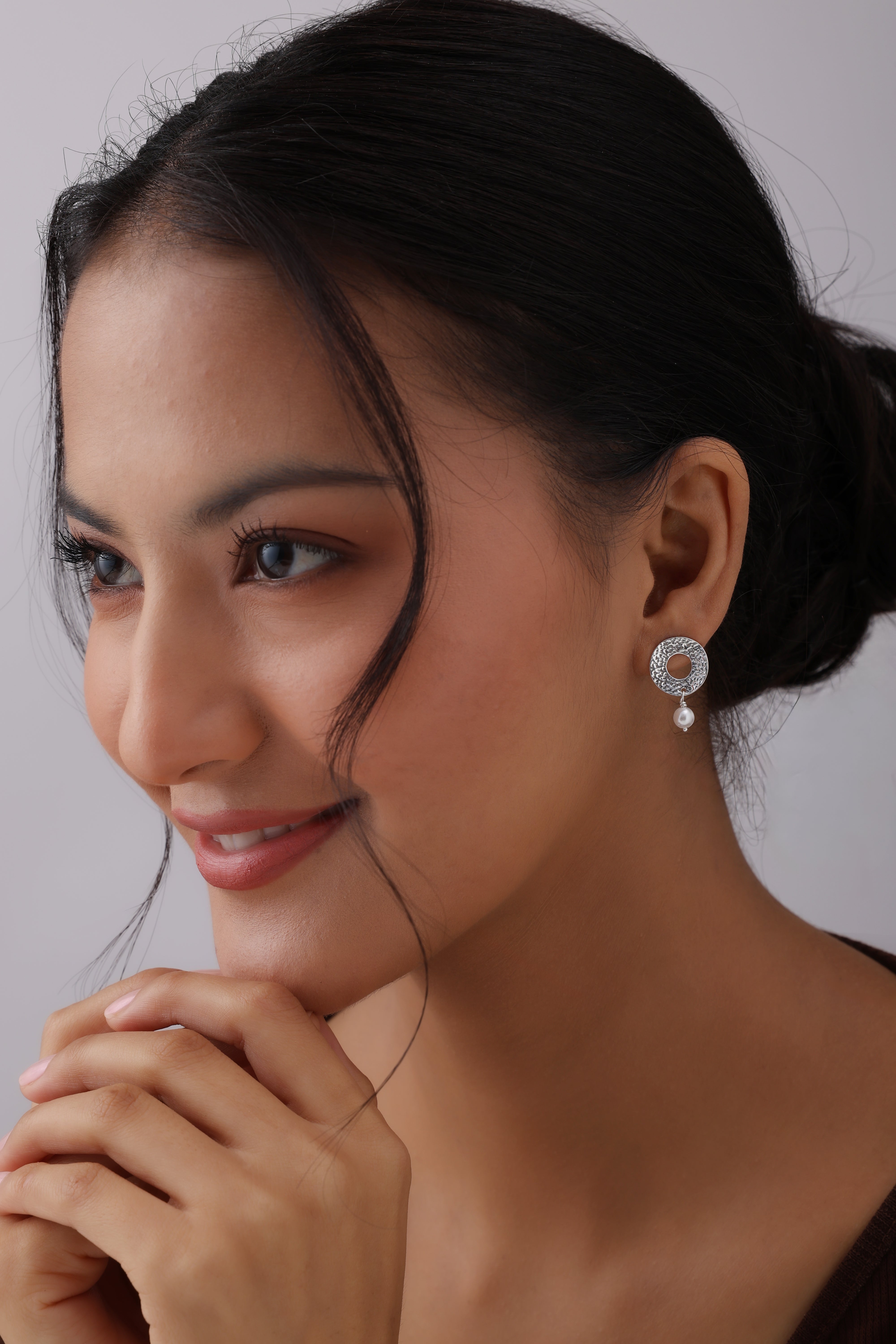 Silver Aveline Pearl Drop Earrings