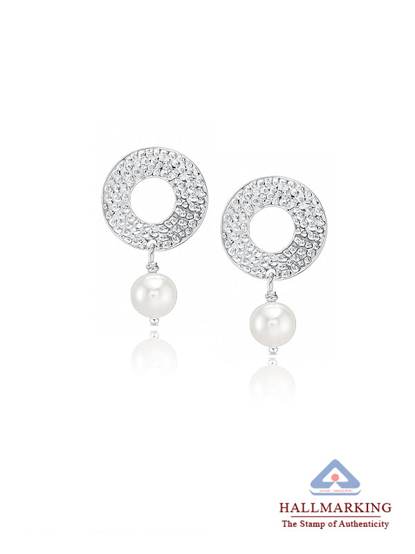 Silver Aveline Pearl Drop Earrings
