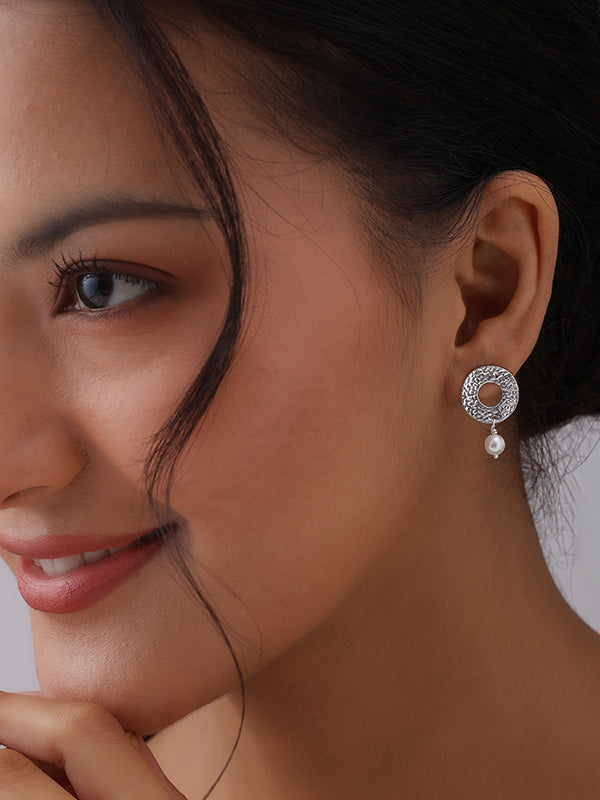 Silver Aveline Pearl Drop Earrings