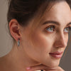 925 Sterling Silver Antique Pave CZ Crossover Hoop Earring for Women