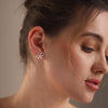 925 Steling Silver Periwinkle Flower Design Stud Earrings for Women