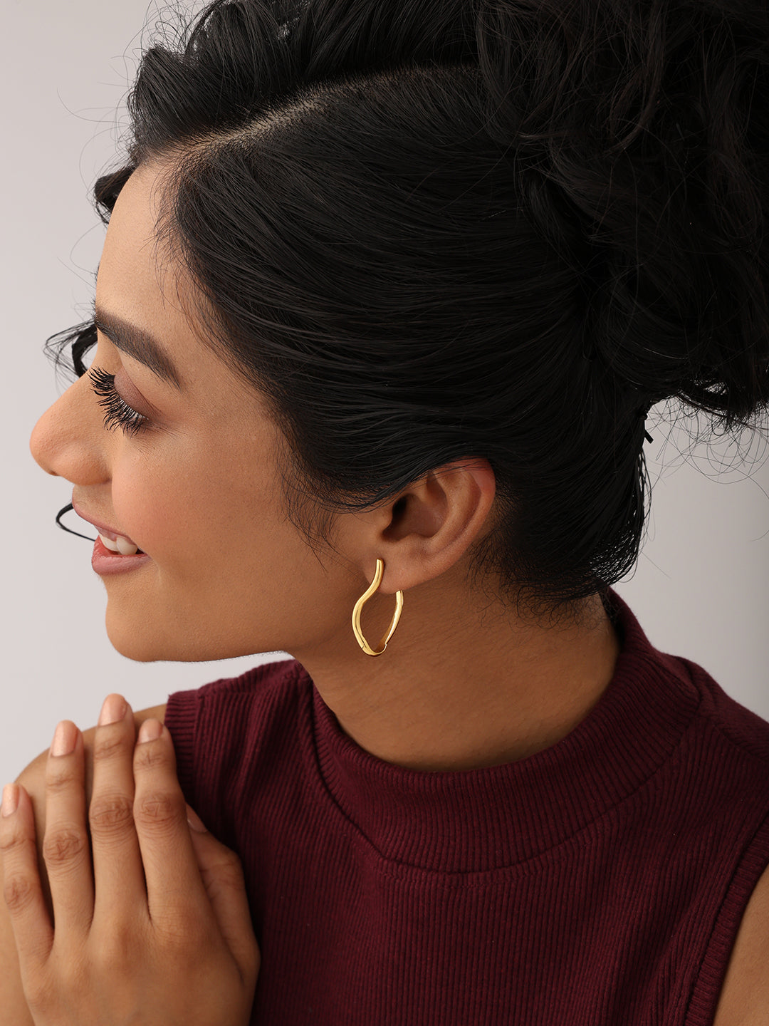14K Gold-Plated Elara Wave Dangle Earrings