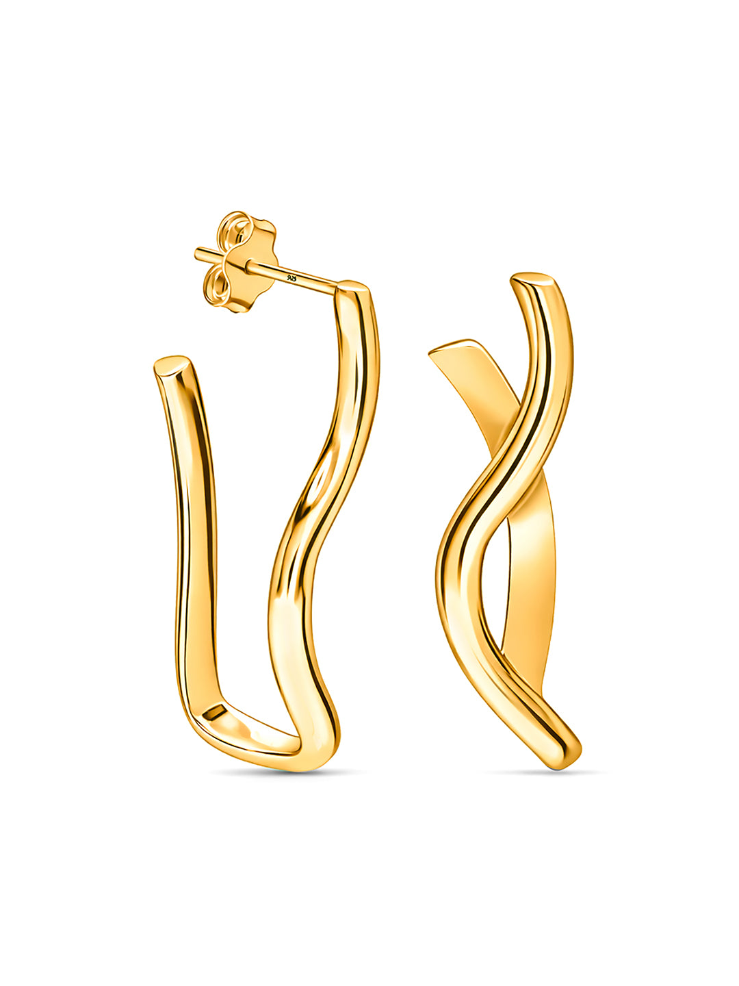 14K Gold-Plated Elara Wave Dangle Earrings
