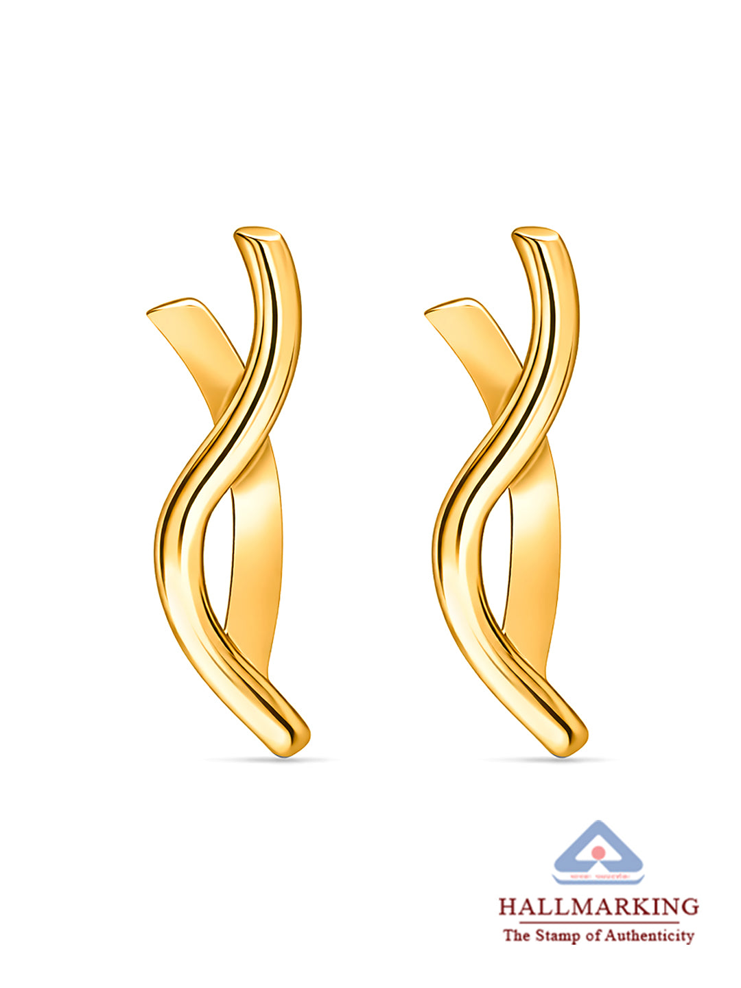 925 Sterling Silver Jewellery | 14K Gold-Plated Elara Wave Dangle Earrings | acpl-ecom.myshopify.com