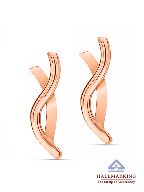 14K Rose-Gold Plated Bella Wavy Dangler Earrings
