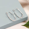 925 Sterling Silver Wavy Hoop Stud Earring For Women