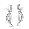 925 Sterling Silver Wavy Hoop Stud Earring For Women