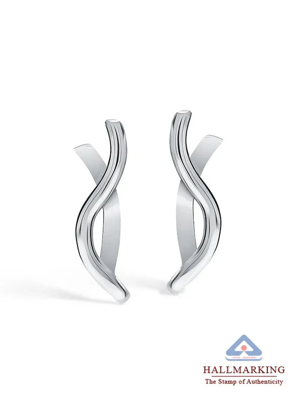 Wavy Hoop Stud Earrings
