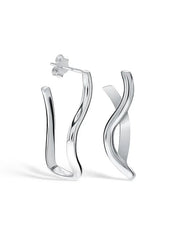 Wavy Hoop Stud Earrings