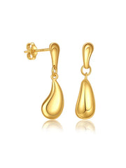925 Sterling Silver Jewellery | 14K Gold Plated Celia Waterdrop Dangler Earrings | acpl-ecom.myshopify.com