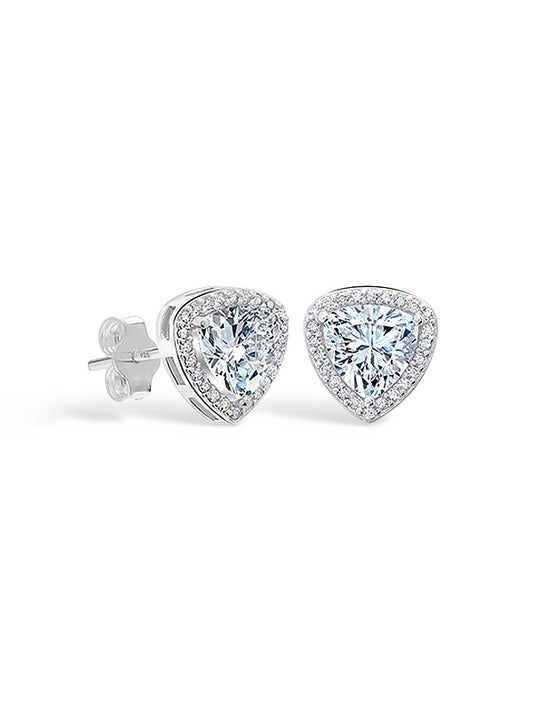 CZ Halo Triangle Studs for Men