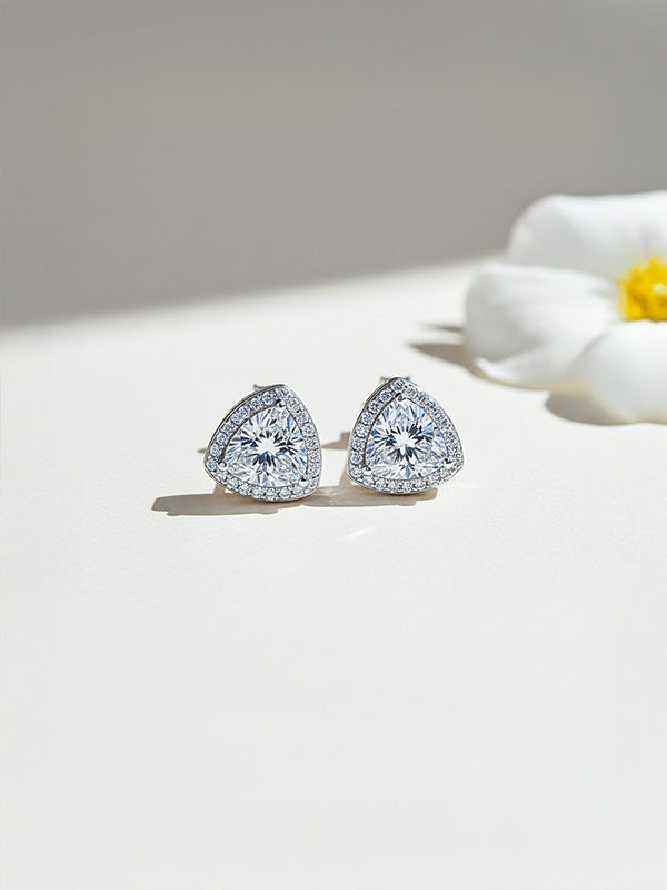 CZ Halo Triangle Studs for Men