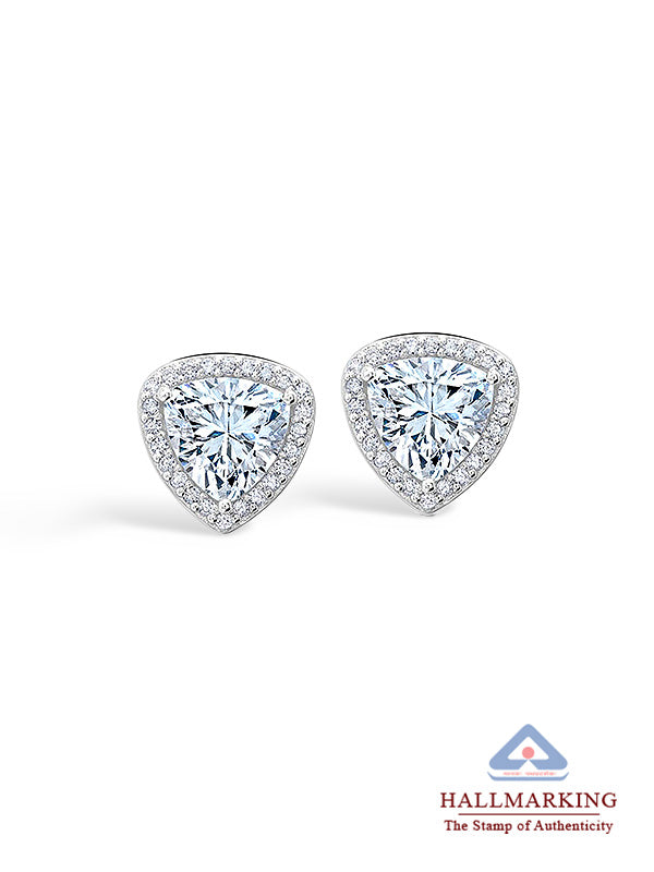 CZ Halo Triangle Studs for Men