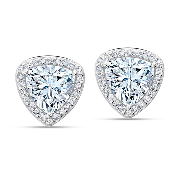 Jewellery Cz Halo Earrings Dainty Round Brilliant Cz Halo Stud
